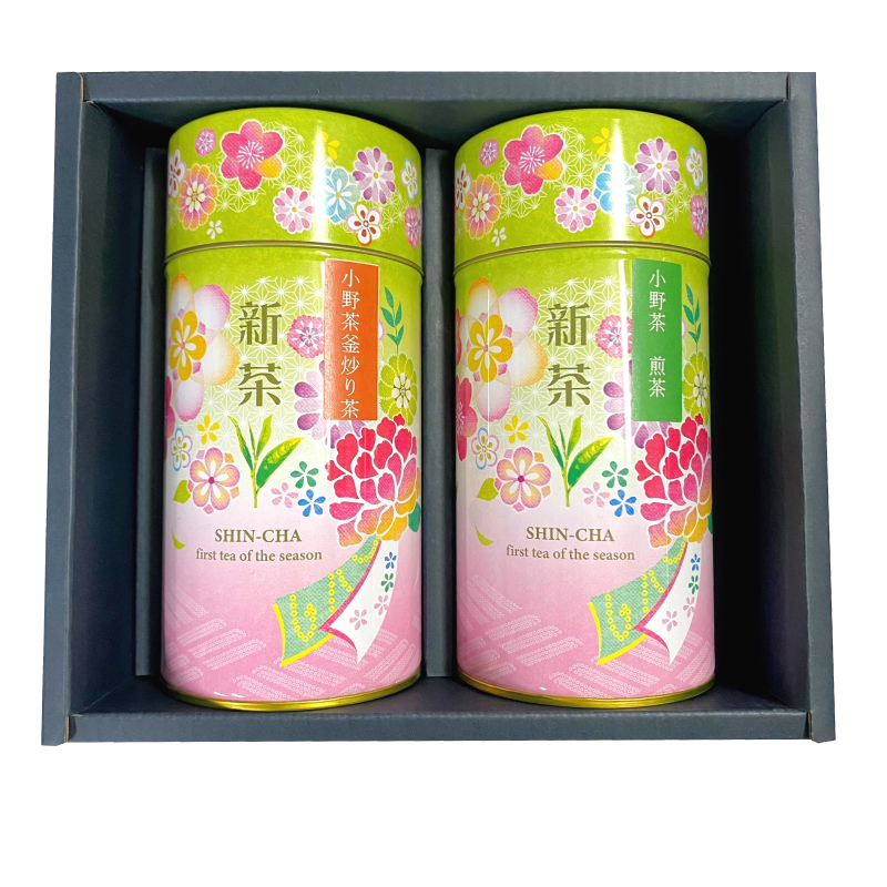 B2：小野茶 新茶 150g×1缶、小野茶 釜炒り新茶 80g×１缶画像1